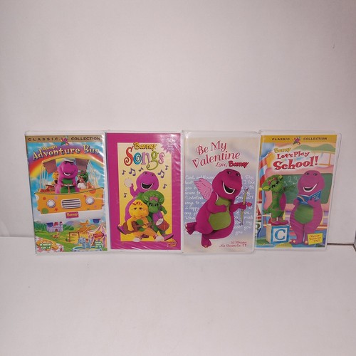 Barney VHS Bundle Adventure Bus Barney Songs Be My Valentine Let's Play School - Bild 1 von 11