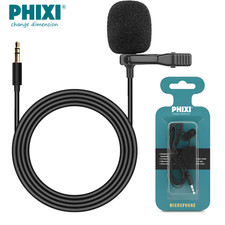 Phixi 3.5m Lavalier Ansteck Mikrofon 3.5mm Clip-On microphone Phone Laptop HD556
