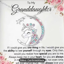 Granddaughter Moon Unicorn Necklace
