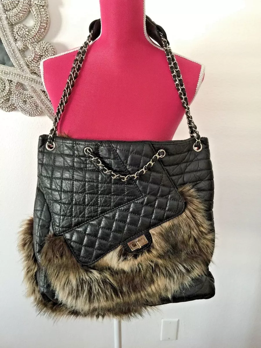 Chanel Black Fantasy Fur Tote