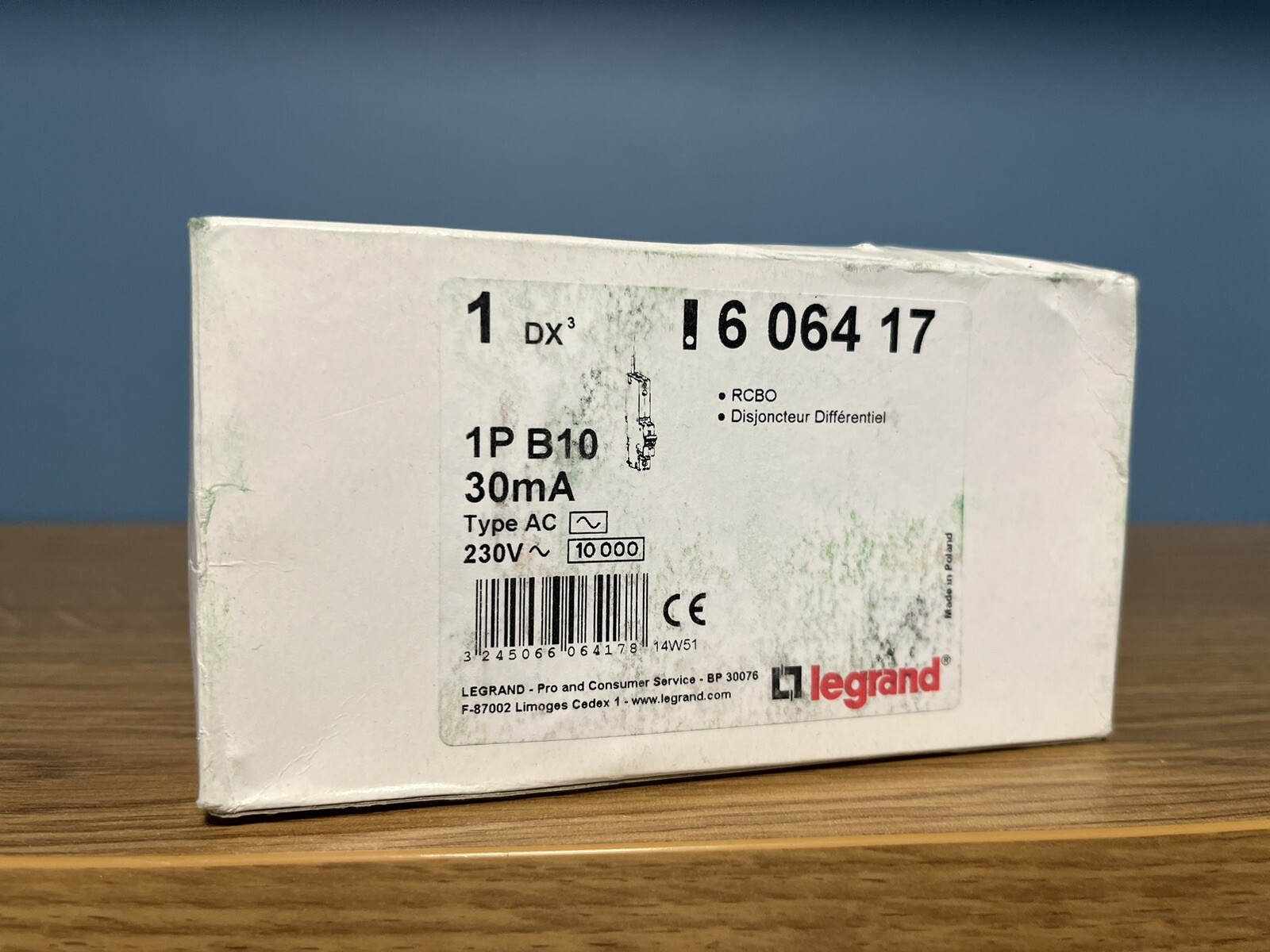 Legrand 10amp Rcbo 30mA 10kA 606417 Curve B DX3 230v