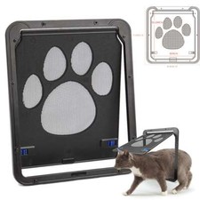 Dog Cat Pet Screen Automatic Lockable Flap Door Magnetic Slide Gate Frame 10"x8"