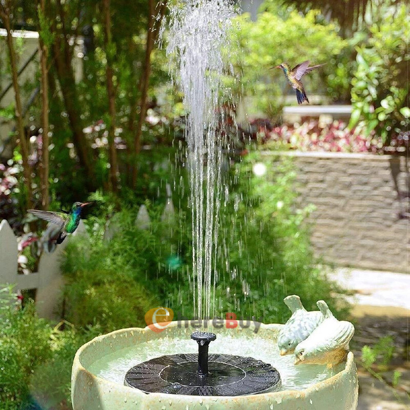 Solar Water Fountain Pump W/ 8 LED RGB Lights, 2 Automatic Modes, 8 Nozzles - Colorful RGB Bird Bath Pond Floating Fountain Lights - For Garden, Bird Bath, Pond, Pool, Yard, And Patio Décor