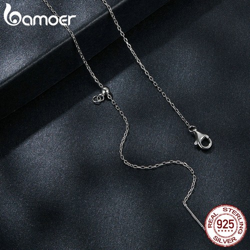 Bamoer 925 Silver 0.5CT Moissanite Pear Necklace Jewelry Elegant For Women Gifts - Picture 5 of 15