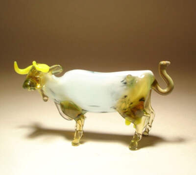 Glass Cow Farm Animal Figurine