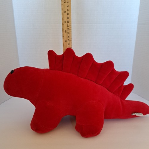 Manhattan Toy Company Stegosaurus Dinosaur Red Velveteen Plush 17" Vintage 1991 - Picture 23 of 23