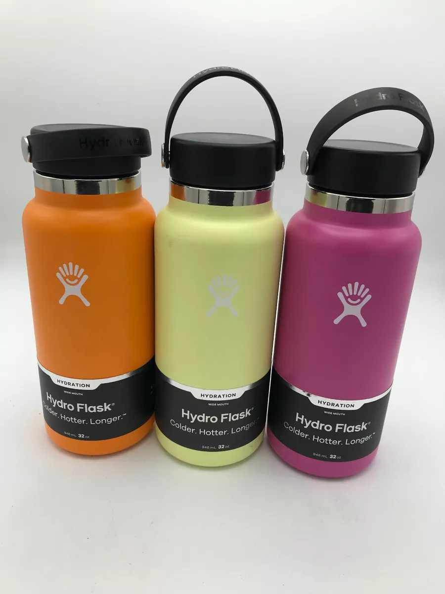 HYDRO FLASK 32 oz HYDRATION WIDE MOUTH - ORANGE, YELLOW OR PINK