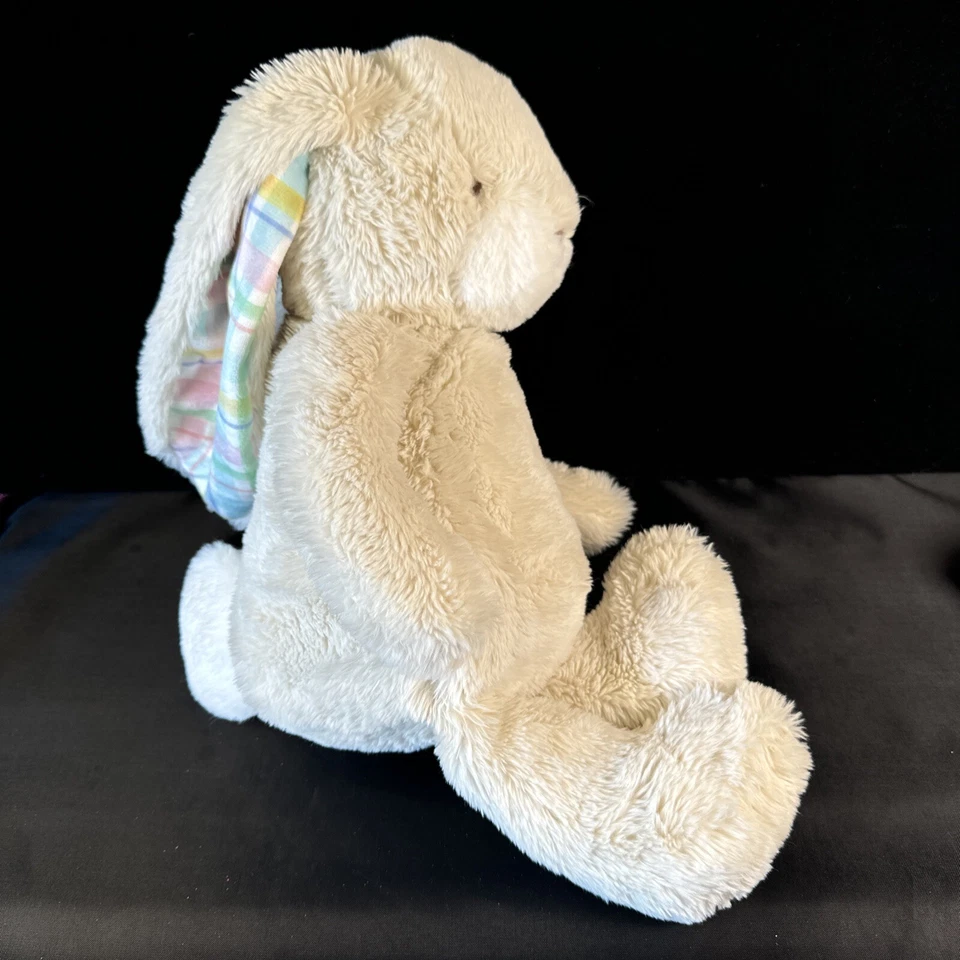 Bunnies By The Bay Nibbles пастельный клетчатый кролик 16 дюймов плюшевая набивка 608991 - Изображение 4 из 4