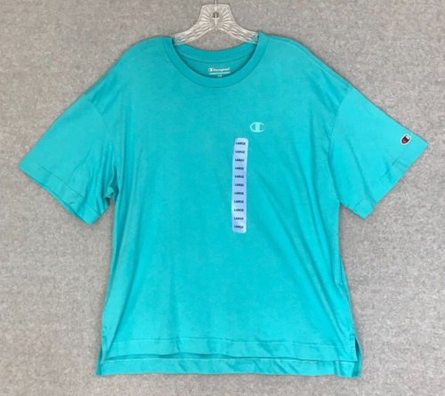 NWT Champion Boyfriend Fit Short Sleeve T Shirt Womens XXL Aqua Short Sleeve New