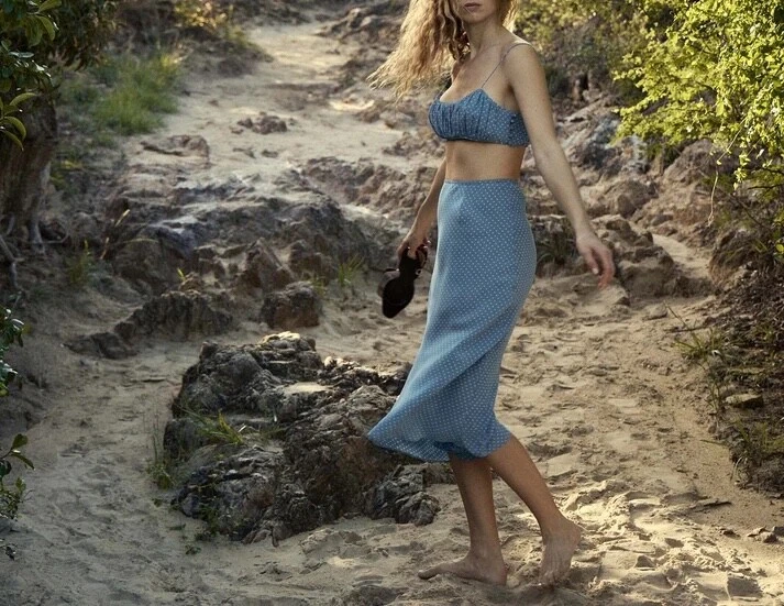 DOEN Amora Top In Marina Dot Size L Orig. $108 NEW - Image 2 of 4