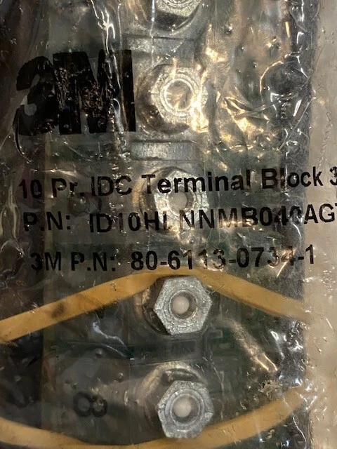 3 Qty of 3M 10 Pr. IDC Terminal Blocks 30" Aircore Cable 80-6113-0734-1 (3 Qty) - Image 2 of 4