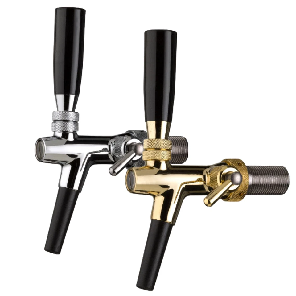 TOF SRL Kompensatorhahn aus Messing mit Schaumtaste Gold o. Chrom Ausl. schwarz