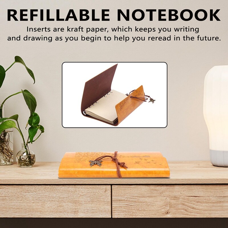 Refillable ebook Journals,A6 Leather Bound Travel Diary Art Drawing