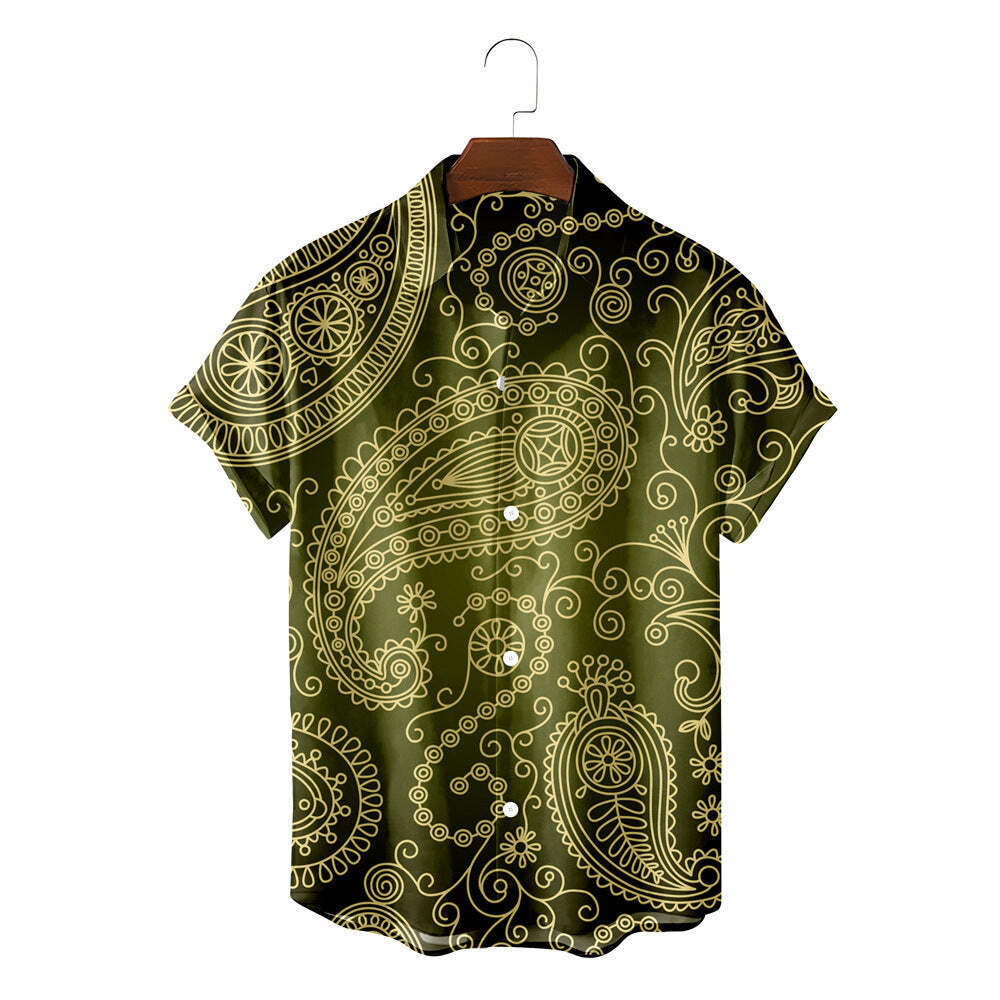 Men's Retro Tropical Beach Cardigan Shirt Loose Fit Short Sleeve Hawaii Vacation