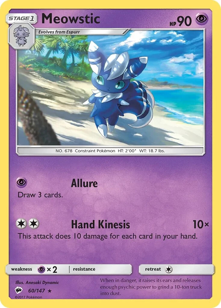 Meowstic 60/147 Rare SM - Burning Shadows Pokemon TCG