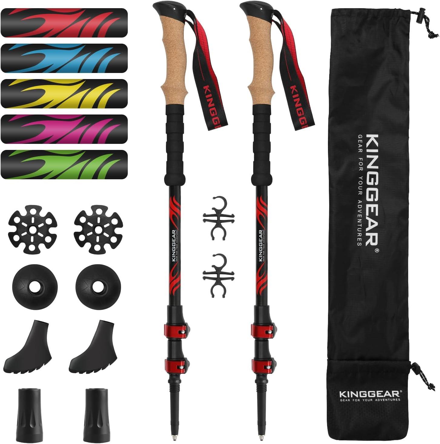 TPC 100% Carbon Fiber Hiking Poles, Telescopic Retractable Nordic Trekking Poles