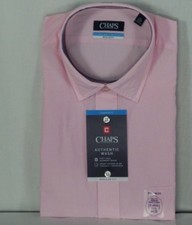 Chaps 17 1/2 & 34 - 35 Mens Dress Shirt Pink Regular Fit Shorter Hem NEW