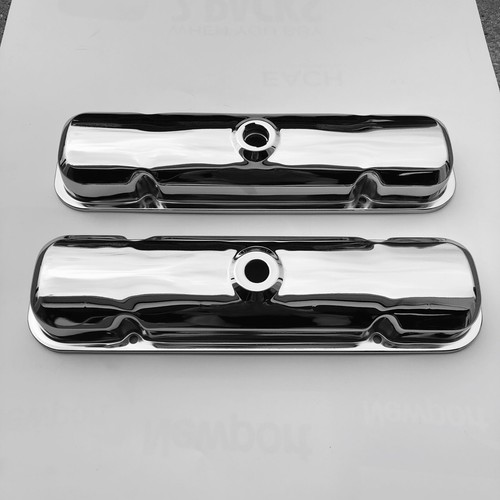 67-72 GTO FIREBIRD CHROME VALVE COVERS Reproduction 67-81 Pontiac 400 389 455 - Picture 3 of 6