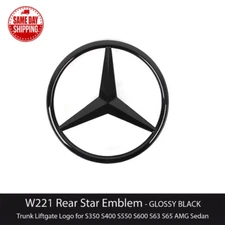 Gloss Black MERCEDES BOOT BADGE Rear Star Emblem For S-Class W221 2007-2013