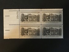 US # 1081 Plate Block; Wheatland Home of James Buchanan; Mint; NH; OG; Fine Ctr
