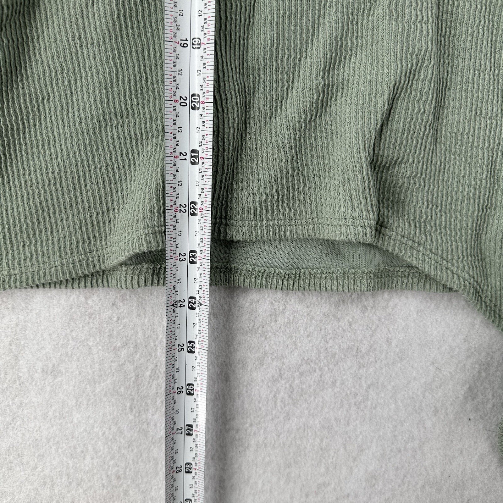 Madewell Rib Knit Top Womens XL Green Thermal Ribbed Asymmetrical Long ...