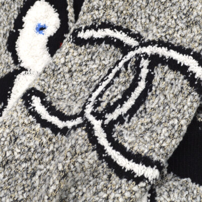 Chanel 07A #42 Penguin-motif Knitted Hoodie Gray 10258 | eBay