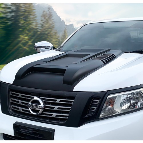 Tapa capó ventilación Nissan Navara NP300 2014-2020 negro mate - Imagen 3 de 10