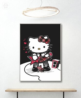 Hello Kitty Rocker Canvas Poster Wall Art Home Decor | eBay
