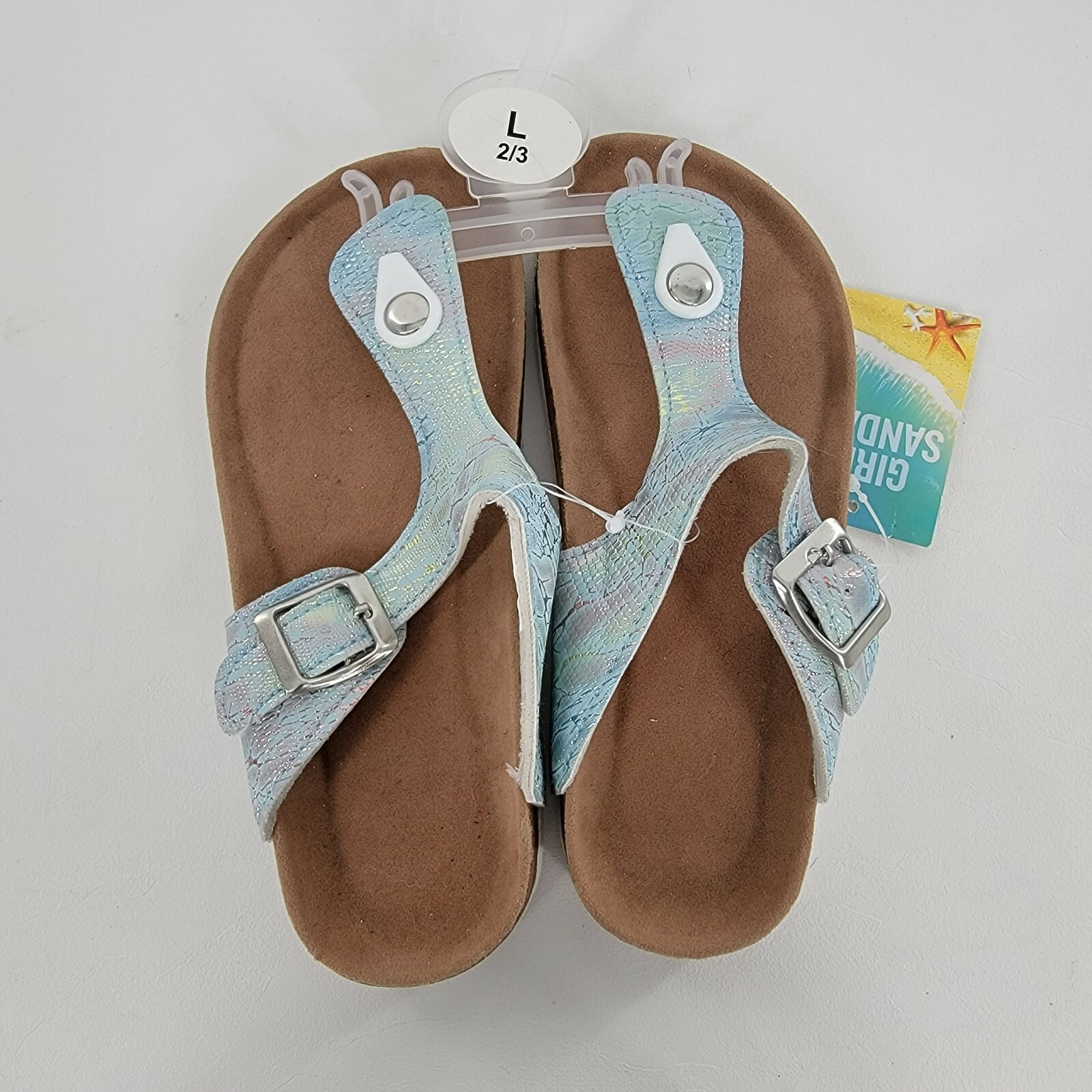 LOTTO Sandali bassi argento scintillante taglia L 2 3 slip on con fibbia NUOVI