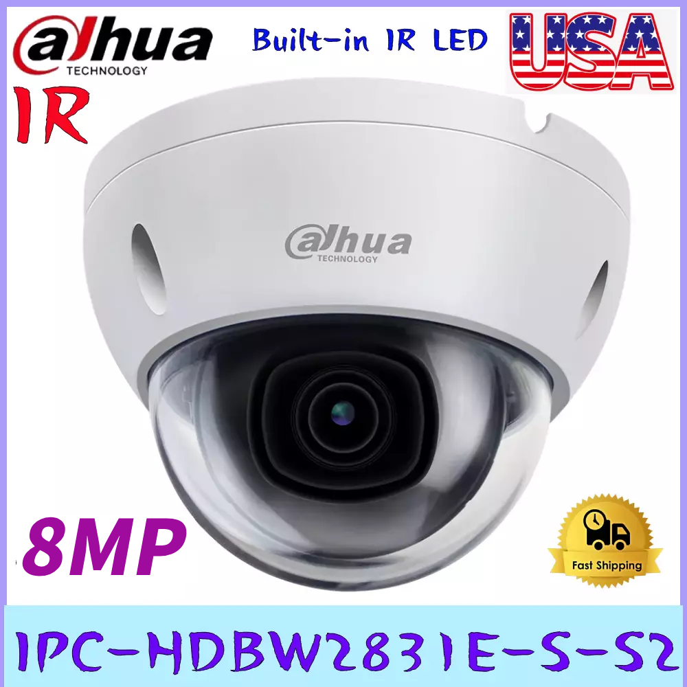 Dahua IPC-HDBW2831E-S-S2 4K 8MP Starlight IP Dome Camera IR WDR H.265+ PoE 2.8mm