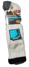 DICKIES Reinforced Heel Cotton Boot Crew Thermal  Socks Natural Blk Arctic 2 Pr.