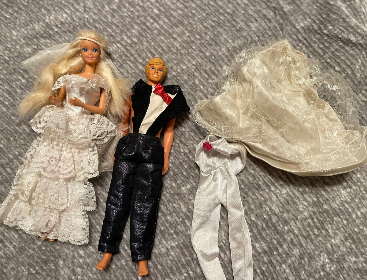 Vintage Barbie and Ken Bride and Groom Dolls
