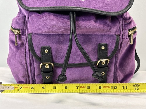 Vtg Juicy Couture Y2K Mini Velvet backpack Purple VGUC HTF - Picture 8 of 8