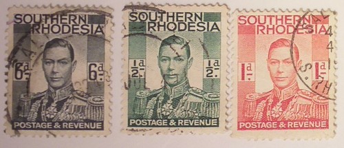Southern Rhodesia 1/2d_1d_6d pence 1937 KGVI Portrait Sg;GB/SR40-52 - 第 1/4 張圖片