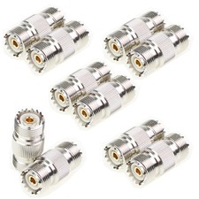10 Pcs UHF SO-239 Female to Female Coupler RF Adapter Connector for PL-259 Plug