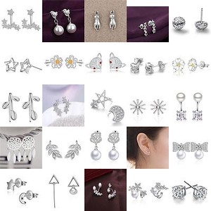 Women-Fashion-925-Sterling-Silver-Plated-Crystal-Ear-Stud-Silver-Earring-Jewelry