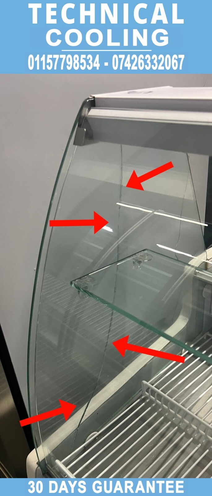 Trimco TAVIRA 150 Slimline Serve Over Counter with Curved Glass Display