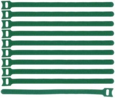 10 x Hook and Loop 30cm x 28mm Green Hook and Loop Cable Ties Cable Ties Cable Hook and Loop