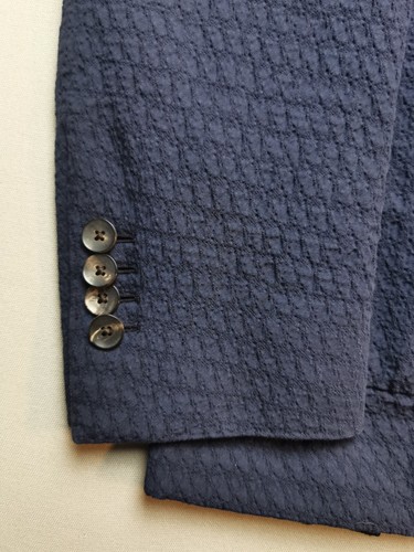 LARDINI Mens Size IT 54/UK 44 Cotton Textured Blazer NEW Blue Pockets Made Italy - Picture 7 of 21