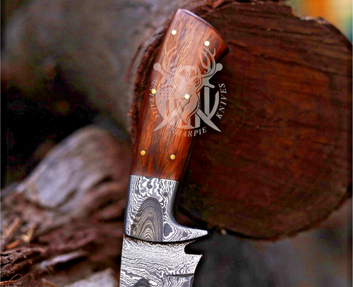 Handmade Hunting Knife 9" With Skinner Outdoor Camping Skinning Knives, Fish AU - Picture 2 of 6
