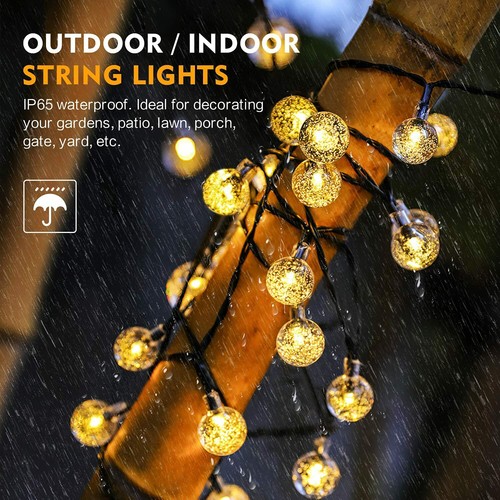 Solar 30 LED String Lights Patio Party Yard Garden Wedding Waterproof Outdoor - Picture 7 of 18