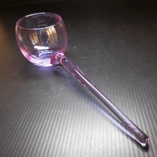 Handmade Violet Transparent Crystal Glass Pipe Sculpture Figurine Statue N6890