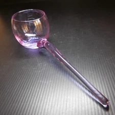 Handmade Violet Transparent Crystal Glass Pipe Sculpture Figurine Statue N6890