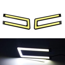2pcs U Shape Led Cob Car Auto Drl Driving Daytime Running Lamp Fog Light White