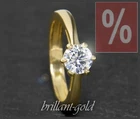 Solitair diamond ring with 0.94ct brilliant, River E & Si2; 585 yellowgold