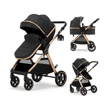 2 in 1 Baby Stroller, Convertible Bassinet Pushchair for Infants and Newborns...