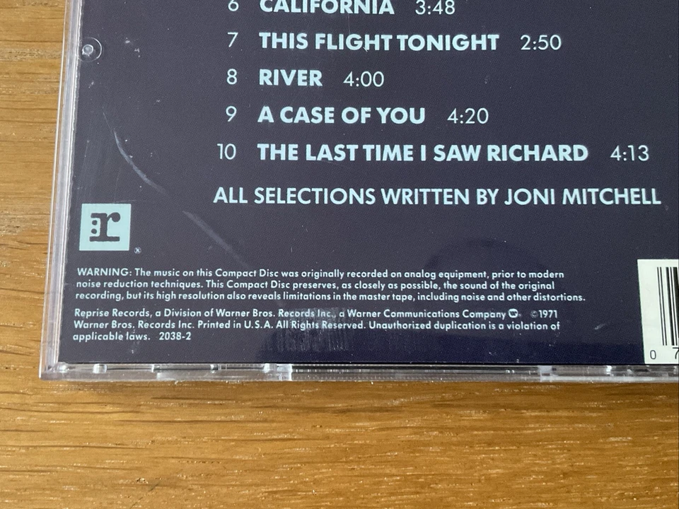 Joni Mitchell CD Blue US Import Reprise 2038-2 Foto 3 de 4