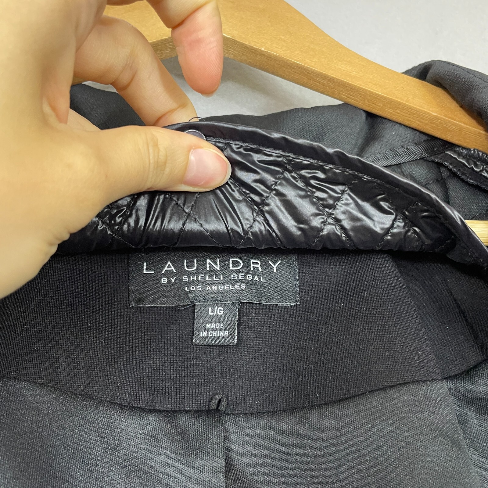 Laundry Shelli Segal Ponte Knit Blazer Jacket Womens L Black Quilted