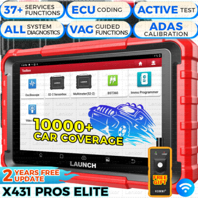 LAUNCH X431 Pros Elite V+ Pro3S+ Bidirectional Car Diagnostic Scanner Key Coding