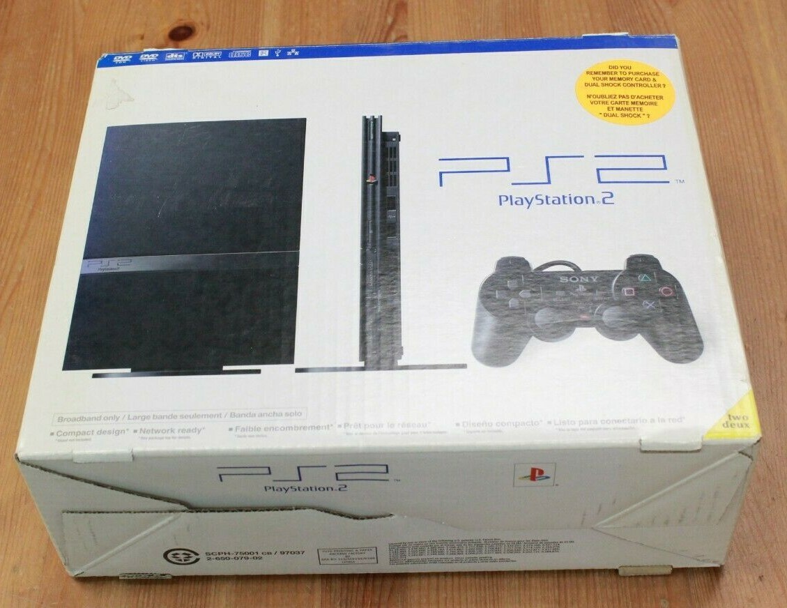 Sony PlayStation 2 PS2 Slim In Box with all Cables and Controller